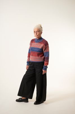 Kitchener Items - Tilda Mockneck Jumper - Navy, Grey & Tomato