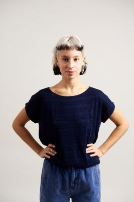Kitchener Items - Erin SS Struktur Top - Dark Blue