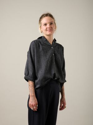 Kitchener Items - Camicia Ampio Blouse Anthra Righe Fine