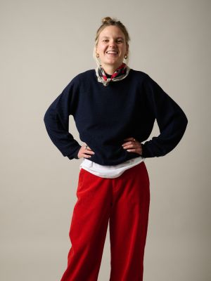 Kitchener Items - Kari Mock Diagonal Sweater Dark Blue / Black