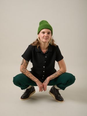 Kitchener Items - Camicia Blouse Nero Seersucker