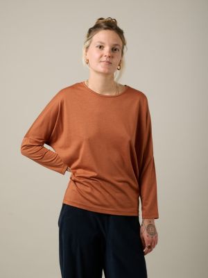 Kitchener Items - Jane Bat 3/4 Sleeve Top Mocha Bisque