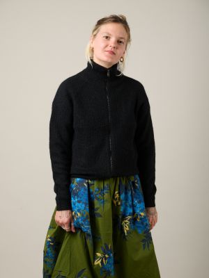 Kitchener Items - Nelina Mockneck Zip Cardigan Black