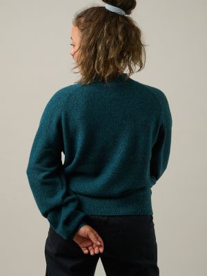 Kitchener Items - Kari Mock Diagonal Sweater Dark Blue / Lagoon