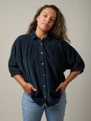 Kitchener Items - Camicia Ampio Blouse Velutto Blue Graphite