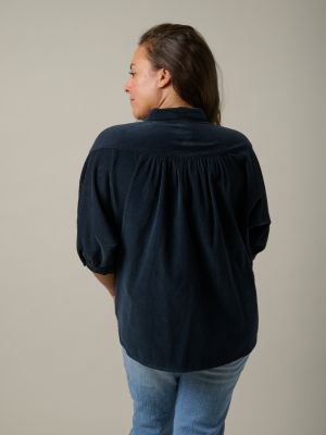 Kitchener Items - Camicia Ampio Blouse Velutto Blue Graphite