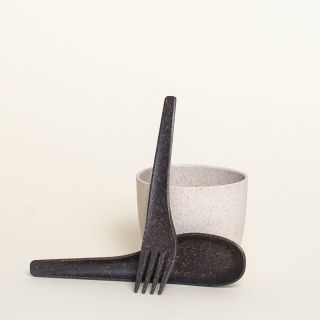 A-List Upcycling Lab Fork and Spoon Black
